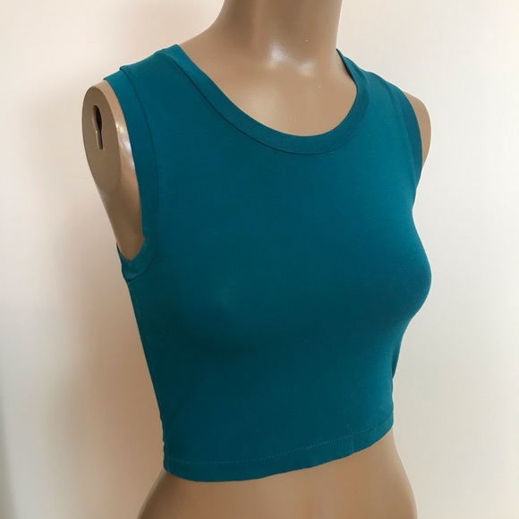 Wilfred Tops - WILFRED FREE Teal TURQUOISE Cropped FITTED Tank T
